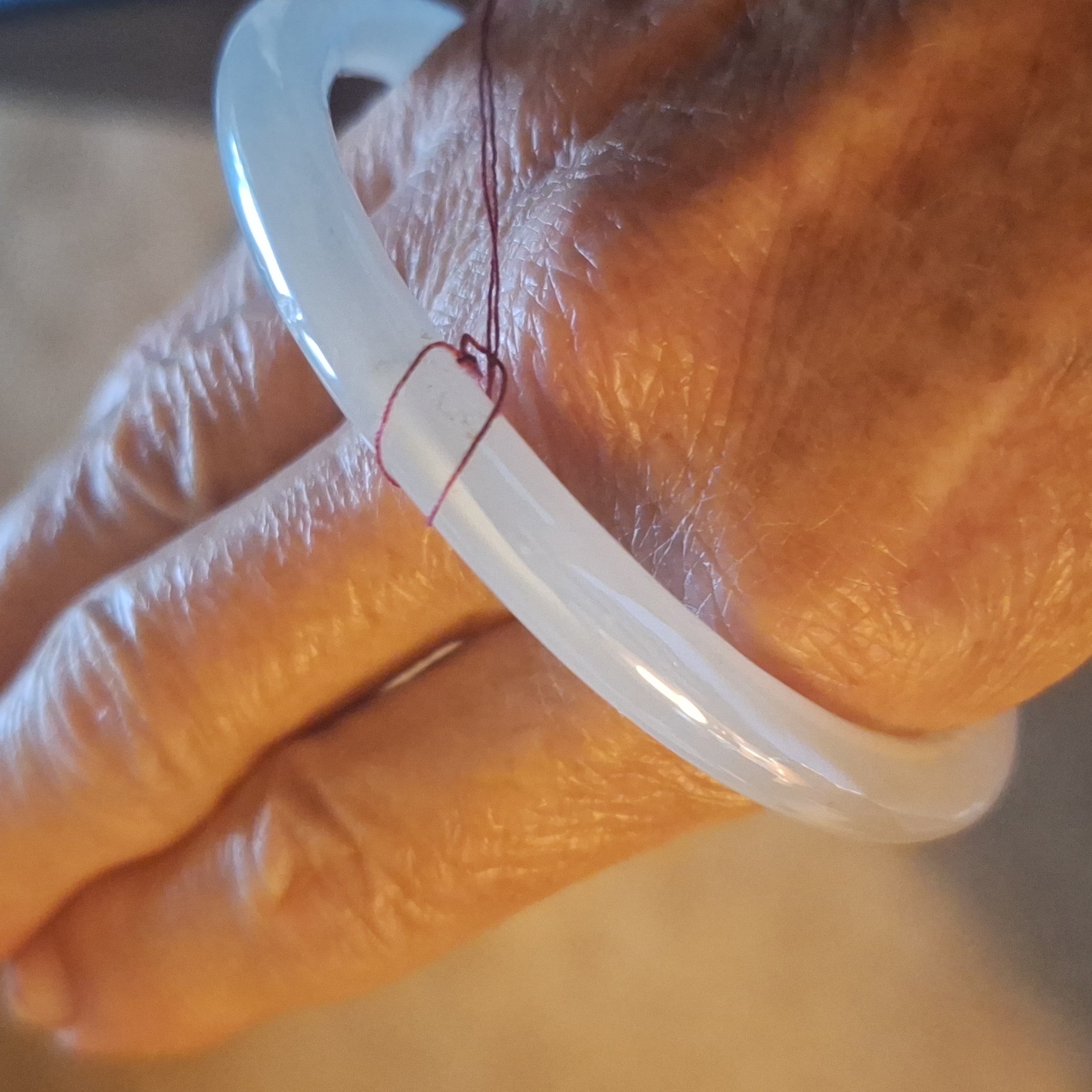 Vintage Glass Smooth Polished Bangle Bracelet....